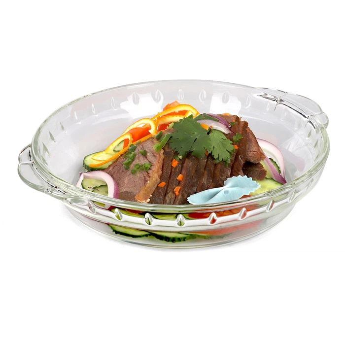 Round Glass Plate High Borosilicate Glass Pizza Plate